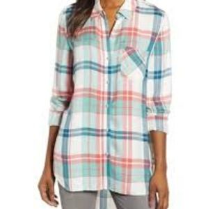 NWOT Caslon soft plaid  button down shirt